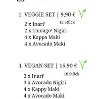 Careful: "Veggie Set" contains egg at Sushi Karen in Bad Soden-salmuenster