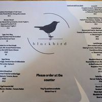 Menu May 2026 at Blackbird in Castlemaine