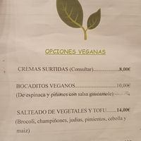 Opcións veganas dispoñibles na carta at A Bodega De Moncho in Pontevedra