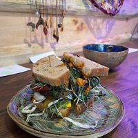 soup and sandwich at Le Tapis Volant in Val-david