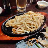 Udon noodles at Izakaya Sanzoku in Tokyo
