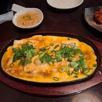 Egg and tofu at Izakaya Sanzoku in Tokyo