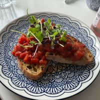 Tomatoes on sourdough  at Canalside Kitchen in Wolverhampton