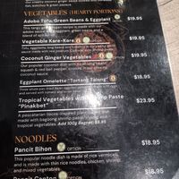 Vegan dish options at Casa Manila in Toronto