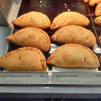Vegan pasty options at The Cornish Bakery in Bourton-on-the-water
