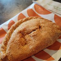 Spiced cauliflower and onion barji pasty at The Cornish Bakery in Bourton-on-the-water