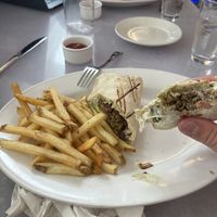 Falafel wrap with fries  at SFO - Mission Bar & Grill - T3 in San Francisco