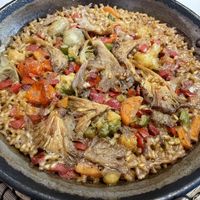 Vegan paella  at Can Martí Restaurant in Tarragona