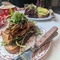 Tofu and mushroom teriyaki on toast at Pausa Coffee And Brunch in Koh Yao Noi