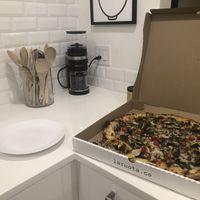 18 inch pie with vegan cheese  at La Ruota Pizzeria Kitsilano in Vancouver