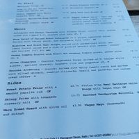 Main menu  at The Green Rocket Cafe in Bath