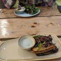 Padron peppers and king oyster mushrooms at The Green Rocket Cafe in Bath