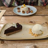 Pannacotta and mocha torte at The Green Rocket Cafe in Bath