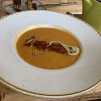 Lentil soup, minty sauce at The Green Rocket Cafe in Bath