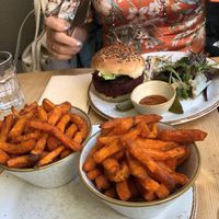 Sweet potato fries with paprika  at The Green Rocket Cafe in Bath