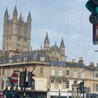 View out the window  at The Green Rocket Cafe in Bath