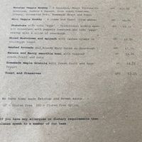 Vegan breakfast menu  at The Green Rocket Cafe in Bath