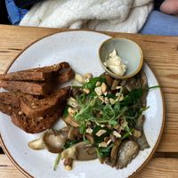 The spinach, mushroom and cashew toast dish- very tasty!  at The Green Rocket Cafe in Bath