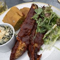 BBQ Aubergine ribs  at The Green Rocket Cafe in Bath