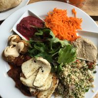Mezze with halloumi at The Green Rocket Cafe in Bath