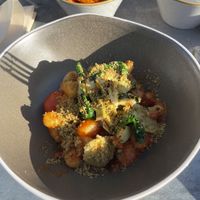 Artichoke and Spinach Gnocchi without Cashew Cream Cheese or Brazil Nut Parmesan   at The Green Rocket Cafe in Bath
