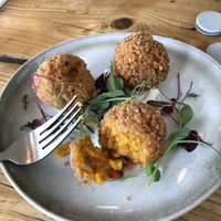 The best arancinis I've had  at The Green Rocket Cafe in Bath