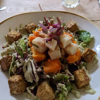 Warm root vegetable salad at The Green Rocket Cafe in Bath