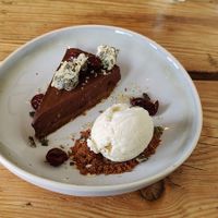 Chocolate and cherry tort at The Green Rocket Cafe in Bath