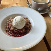 I had the crumble with a coffee. Nice    at The Green Rocket Cafe in Bath