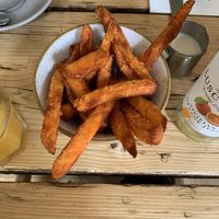 Sweet potato fries  at The Green Rocket Cafe in Bath