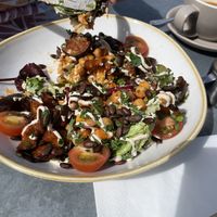 aubergine and chickpea salad  at The Green Rocket Cafe in Bath