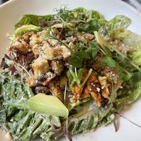 A really tasty vegan Caesar salad with tempeh   at The Green Rocket Cafe in Bath