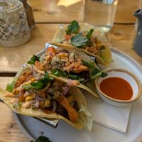 Oyster mushroom tacos at The Green Rocket Cafe in Bath