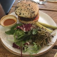 Rice burger at The Green Rocket Cafe in Bath