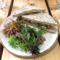 Tempeh and avocado sandwich  at The Green Rocket Cafe in Bath