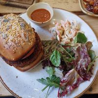 Rice burger at The Green Rocket Cafe in Bath