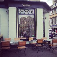Outside seating, beautiful great big windows  at The Green Rocket Cafe in Bath
