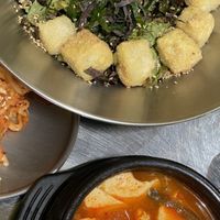 Vegan tofu bibimbap & spicy vegan soft tofu soup  at Bebab in Seoul