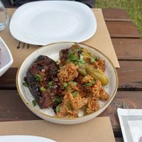 Stuffed eggplant and capsicum  at Villa Gjeçaj in Theth