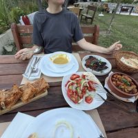 Our vegan Menu (Zaziki and Cheese Not vegan)   at Villa Gjeçaj in Theth