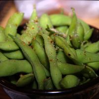 Chili- and Garlic Salt Edamame at Wagamama  in Stockholm