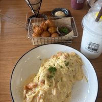 vegan carbonara and meatballs   at Corner 144 in Bangkok