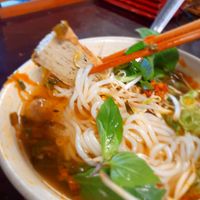 Eating at home my take away Bun Hue #Veganuary at Bà Tư in Ho Chi Minh City