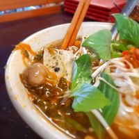 Eating at home my take away Bun Hue #Veganuary at Bà Tư in Ho Chi Minh City