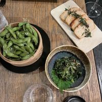 Edamame, rice bread and wakame salad  at Nami Sushi Restaurant in Opatija