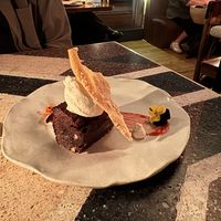 Tahini brownie   at El Mundo Restaurante in Mexico City