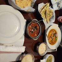 Ignore the shrimp that wasn't mine but the soup is a corn soup and vegan at Saffron Indian Cuisine in Cary