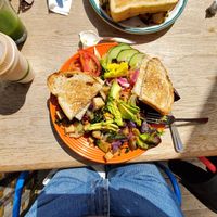 Tofu Scramble with Fresh Sautéed Veggies at GoodLife Cafe and Bakery in Mendocino