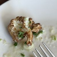 fried cauliflower with garlic citrus saucee  at Squires Corner Kitchen in Lexington