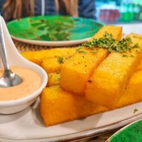 Sublime Polenta chips - they go so well with the homemade chilli dip! #Veganuary at Alma Veg  in Carcavelos